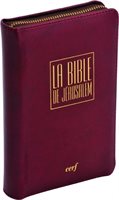 Bible de Jérusalem - Voyage Cuir Bordeaux Zippée
