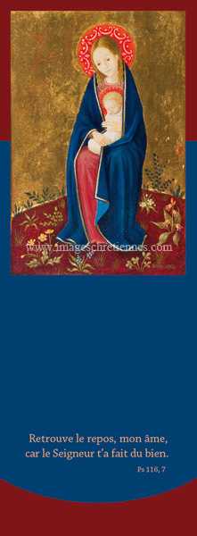 Signet Vierge à l'enfant, auréole rouge