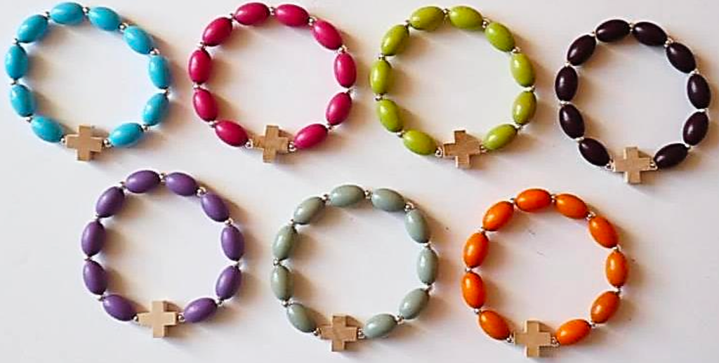 [DZBEC10 Bleu Ciel] Dizainier bracelet adulte - Etincelle - Grains ovales (Bleu Ciel)