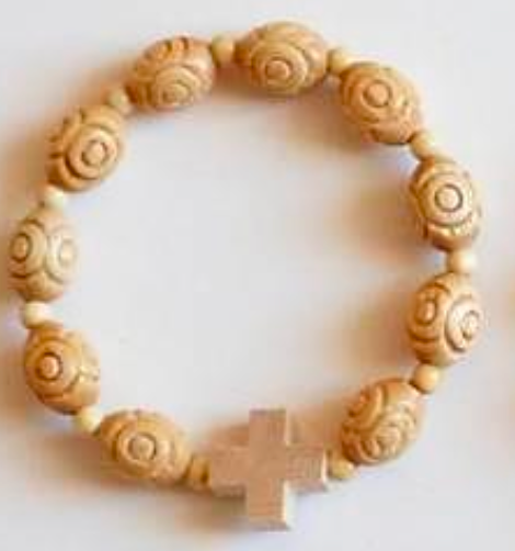 [DZBEN] Dizainier bracelet adulte - Grains ovales - Bois naturel