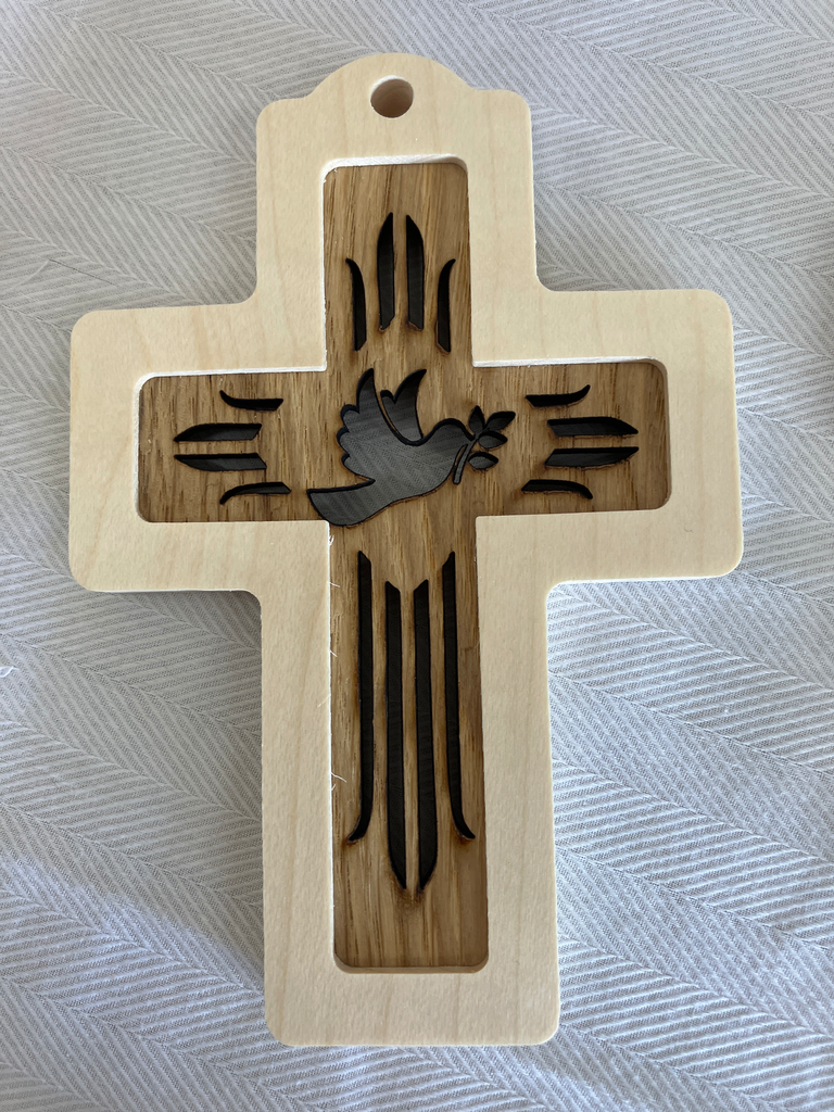 Croix bois Erable et Chêne "Colombe"