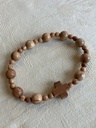 Dizainier bracelet adulte - Grains ronds - Bois d'olivier