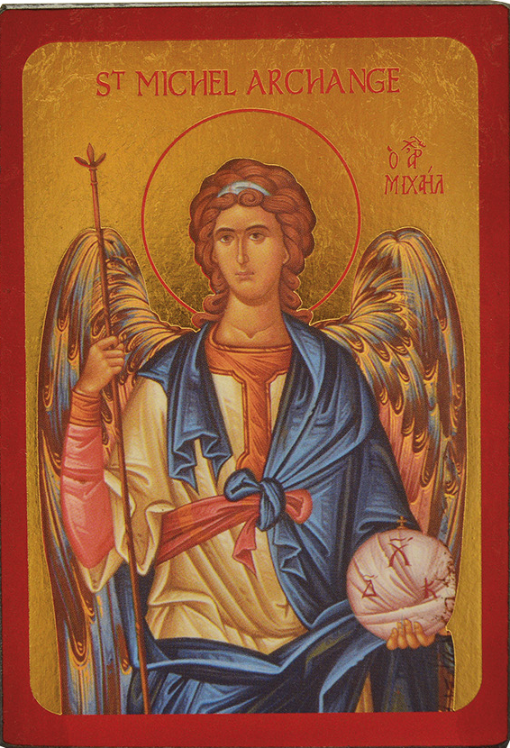 Saint Michel - Mini Icône Autocollante 7x5 cm