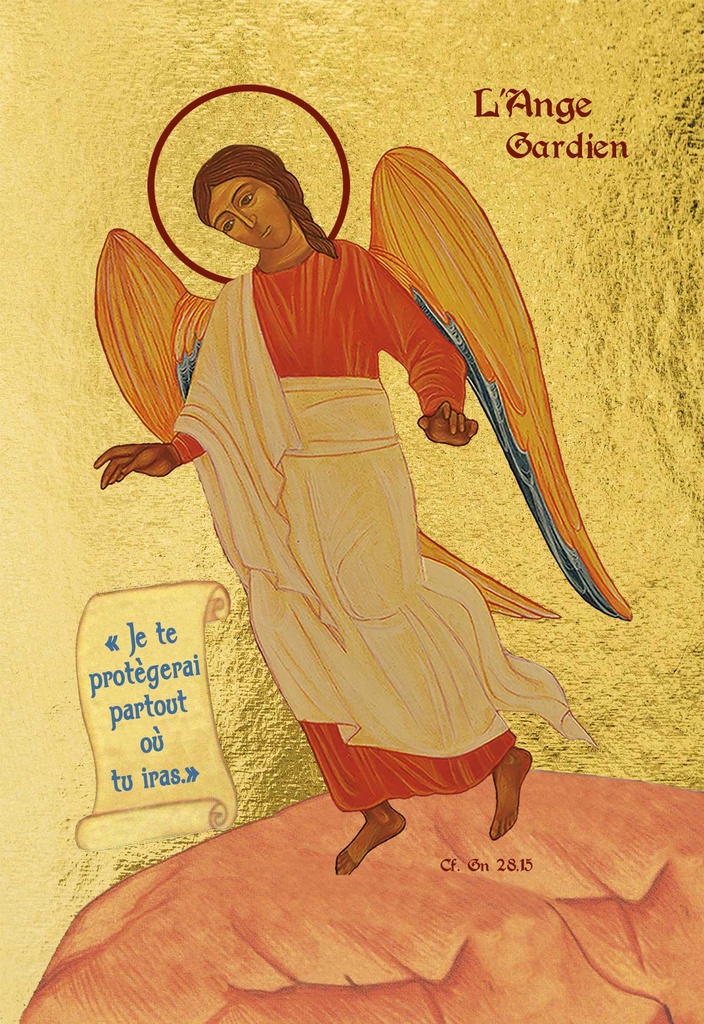 L'Ange Gardien - Mini Icône Autocollante 8x7 cm