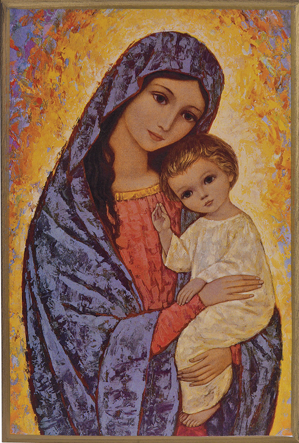 Vierge de la Lumière - Mini Icône Autocollante 7x5 cm