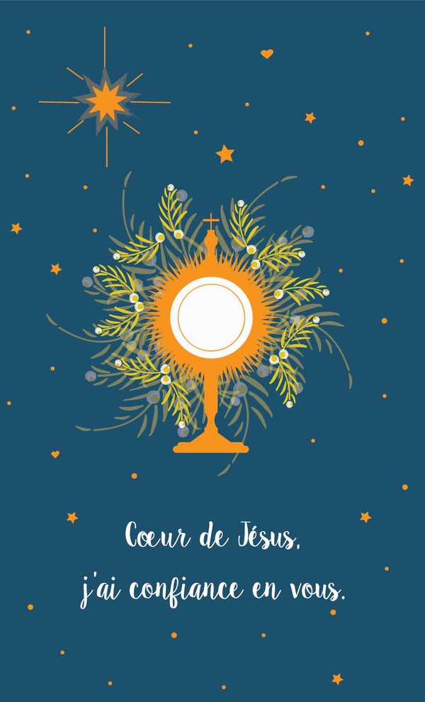 Carte "Coeur de Jésus, j'ai confiance en vous" (Lot de 3)