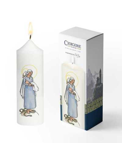 Cierge Baptême - Vierge à l'Enfant