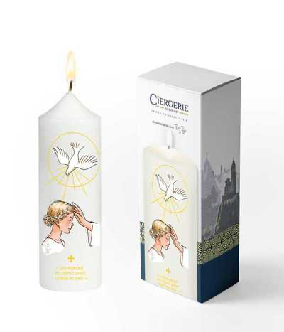 Cierge Confirmation - Don de Dieu Fille Blonde 
