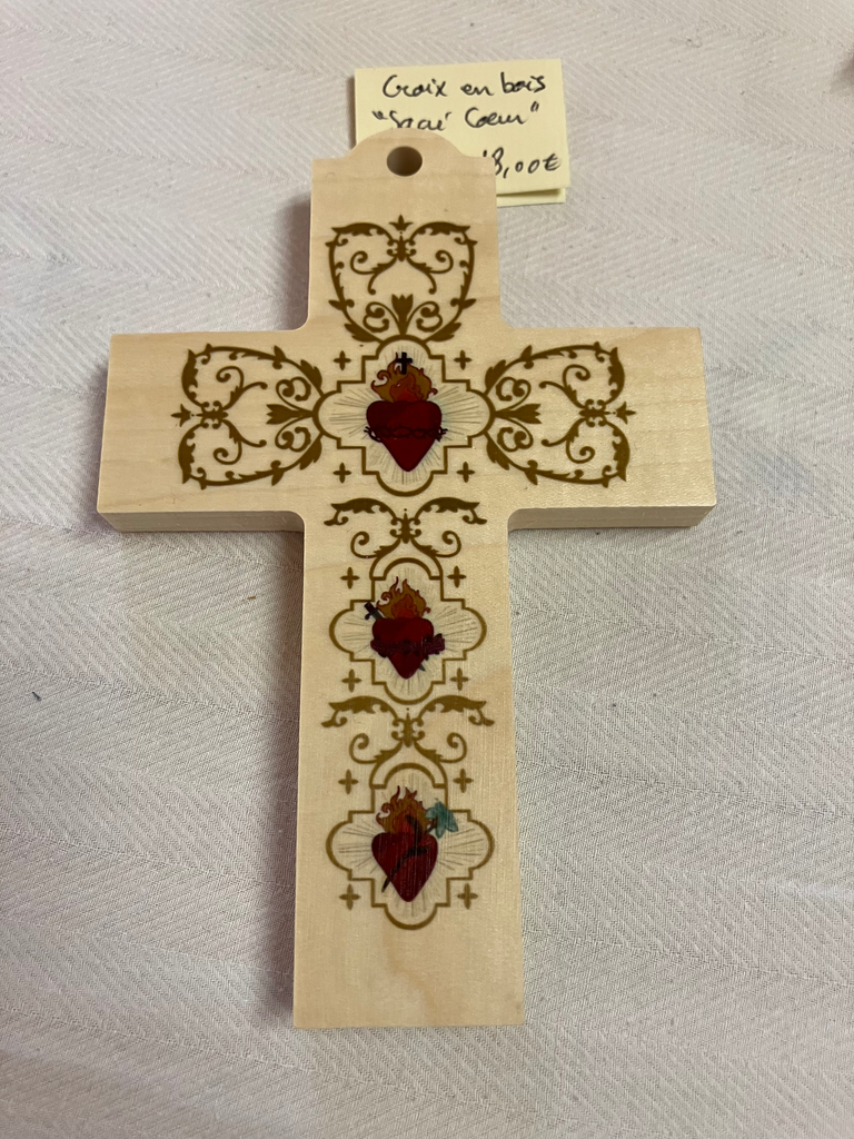 [CX/92-CV1] Croix en bois "Sacré Cœur"