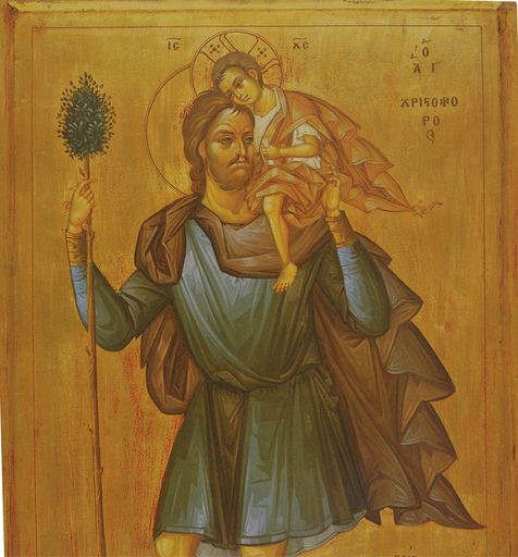 Saint Christophe - Mini Icône Autocollante 5x7 cm