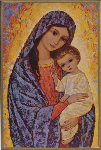 Vierge de la Lumière - Mini Icône Autocollante 7x5 cm