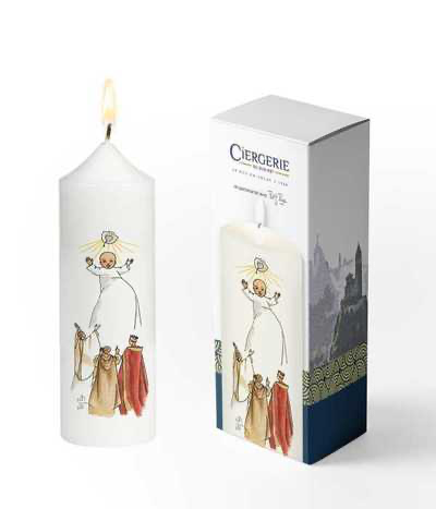 Cierge Baptême - Prêtre prophète roi 