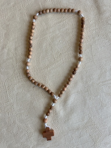 Petit Chapelet Croix Grecque - Bois d'olivier