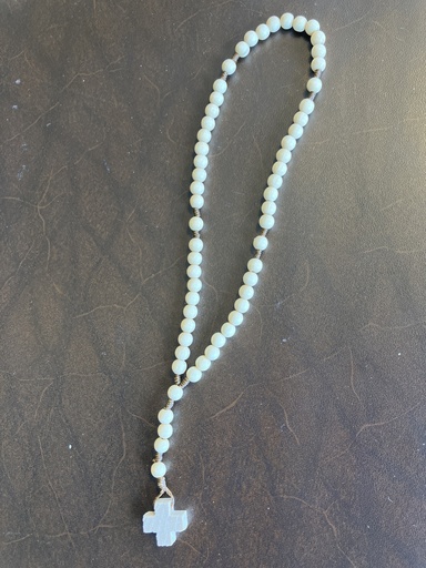 Petit Chapelet Croix Grecque - Bois naturel