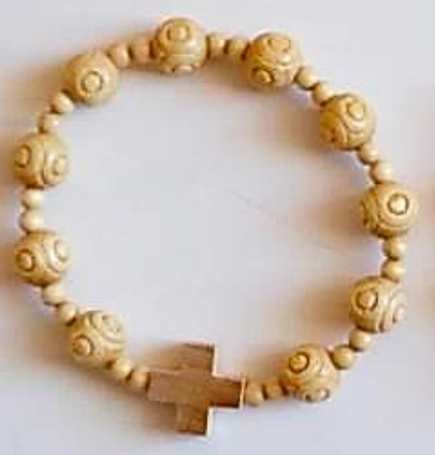 [DZBEN2] Dizainier bracelet adulte - Grains ronds - Bois naturel